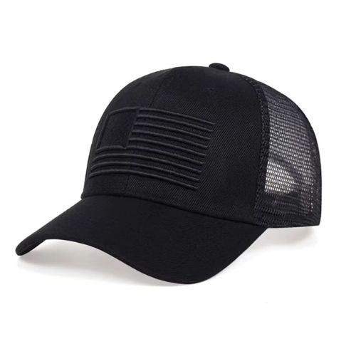 Black American Flag Trucker Hat