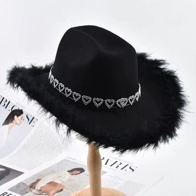 Black Disco Hat with Hearts