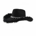 Black Disco Hat with Hearts
