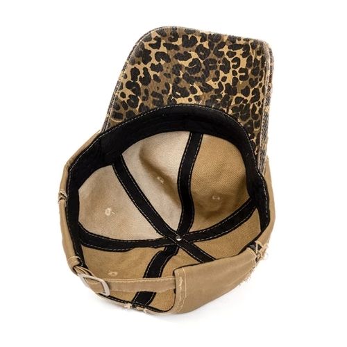 Leopard Print Khaki Baseball Cap Kingdom of Hats